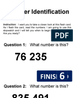 Number Identification: Instruction: I Want You To Take A Closer Look at This Flash Card