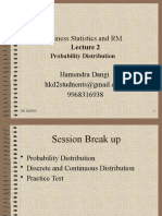 Business Statistics and RM: Hamendra Dangi 9968316938