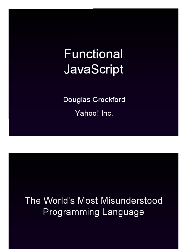Douglas Crockford 15 Oct 08 Bayfp PDF Notation Programming Paradigms