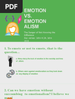 Emotion vs. Emotionalism