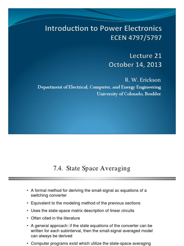 R. W. Erickson PDF Electrical Network Power Electronics