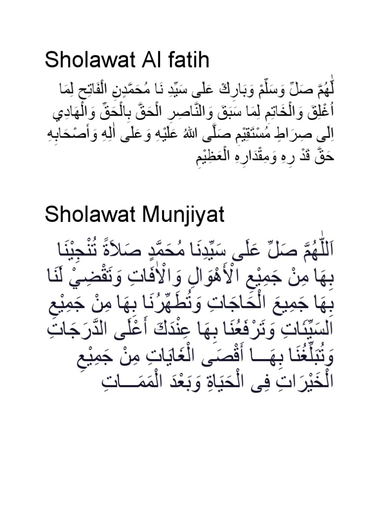 Sholawat Al Fatih | PDF