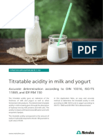 Titratable Acidity in Milk and Yogurt: Accurate Determination According To DIN 10316, ISO/TS 11869, and IDF/RM 150