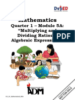 Mathematics: Quarter 1 - Module 5A: "Multiplying and Dividing Rational Algebraic Expressions"