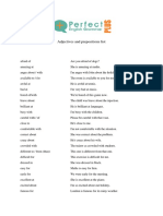 Adjectives and Prepositions Long List