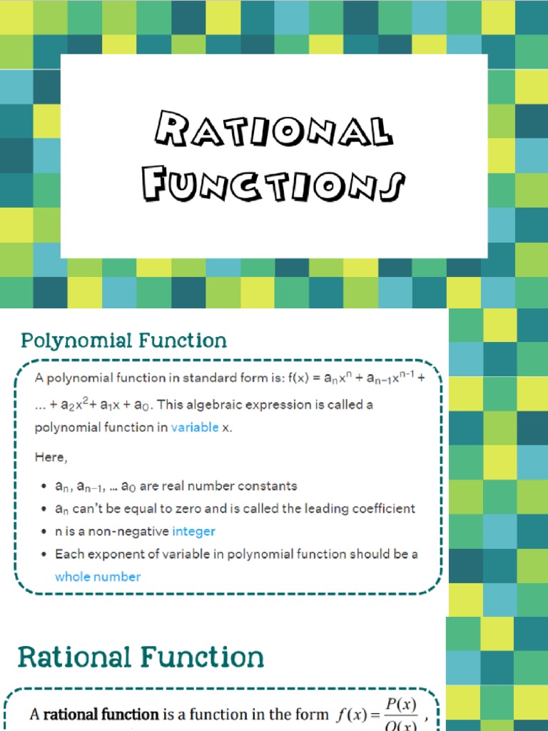 W10 - S02 Rational Functions | PDF