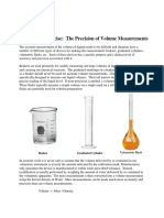 Laboratory Exercise: The Precision of Volume Measurements: CHEM 109 Introduction To Chemistry Revision 3.0