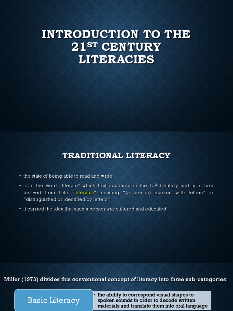 Introduction to 21st Century Literacies | PDF | Literacy | Human ...