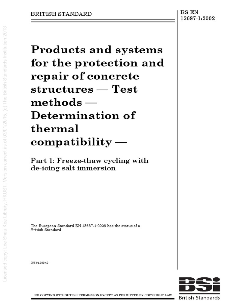 BS en 13687-1-2002 | PDF | Concrete