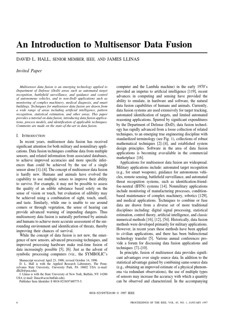 Overview of Multisensor Data Fusion | PDF | Information | Intelligence ...