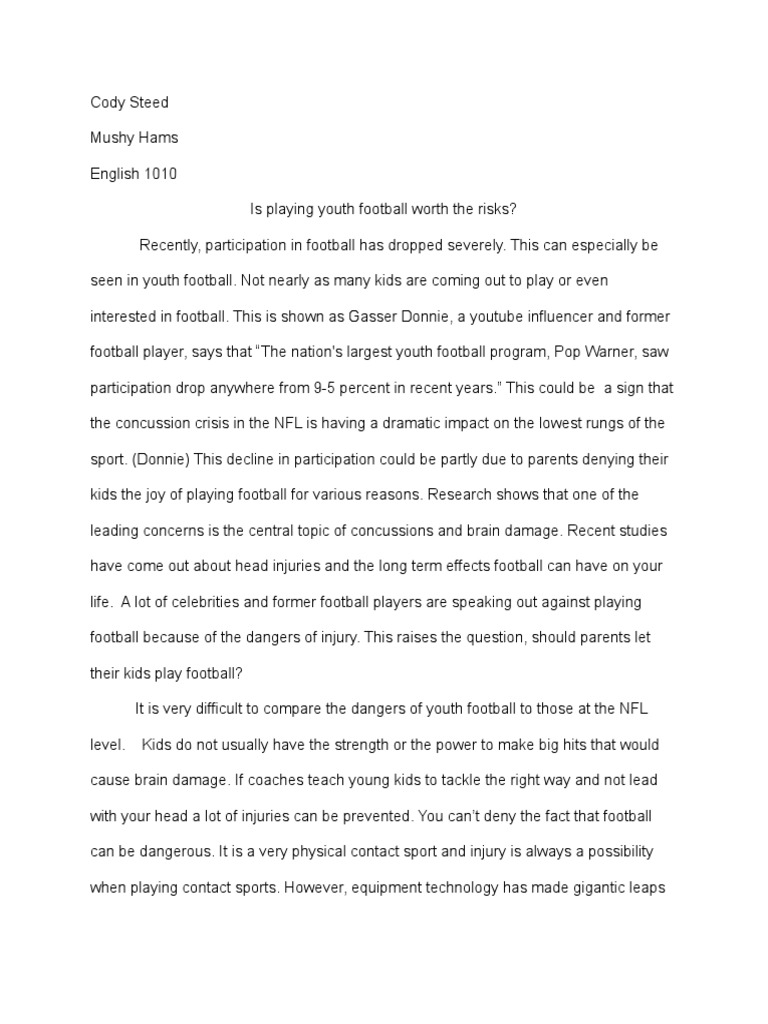 should you let your kid play football