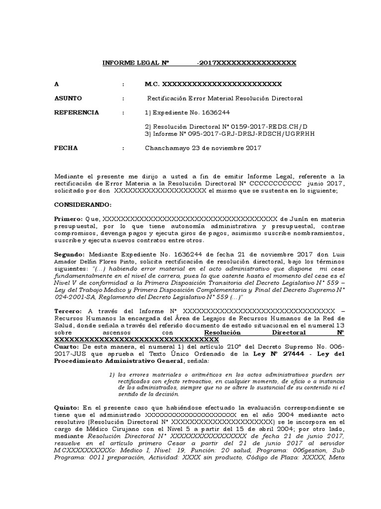 Rectificación de Error Material en Resolución | PDF | Negocios ...