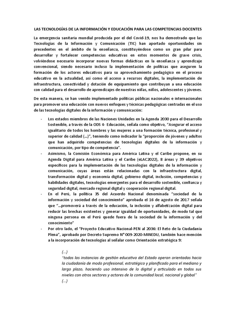 TIC y Educación: Fortaleciendo Competencias | PDF | Aprendizaje ...