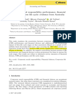 Corporate Social Responsibility Performance, Financial Distress and Firm Life Cycle: Evidence From Australia