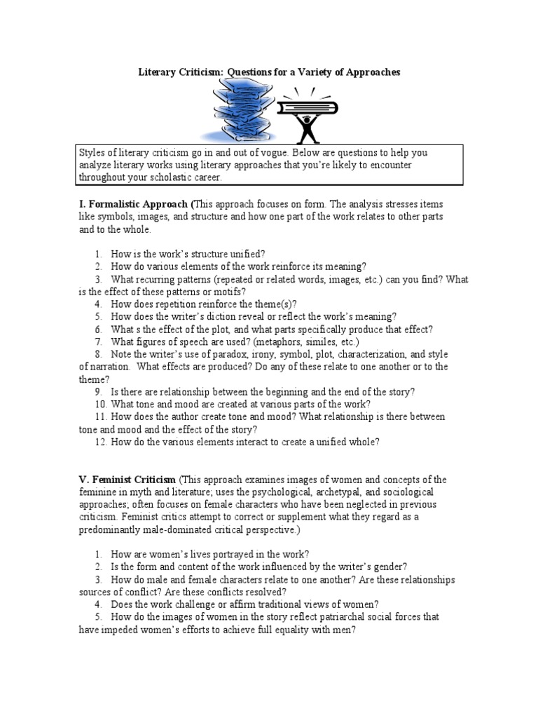 Literary Criticism: Key Analytical Questions | PDF | Science & Mathematics