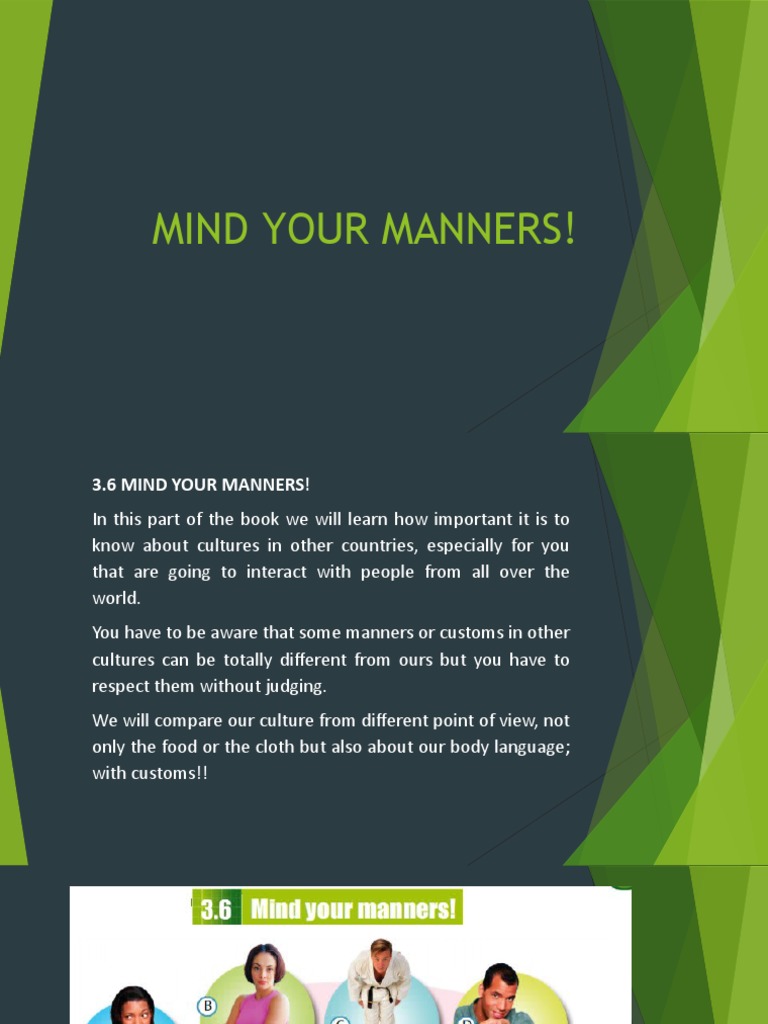 Mind Your Manners 3.6 | PDF | Communication | Human Nature
