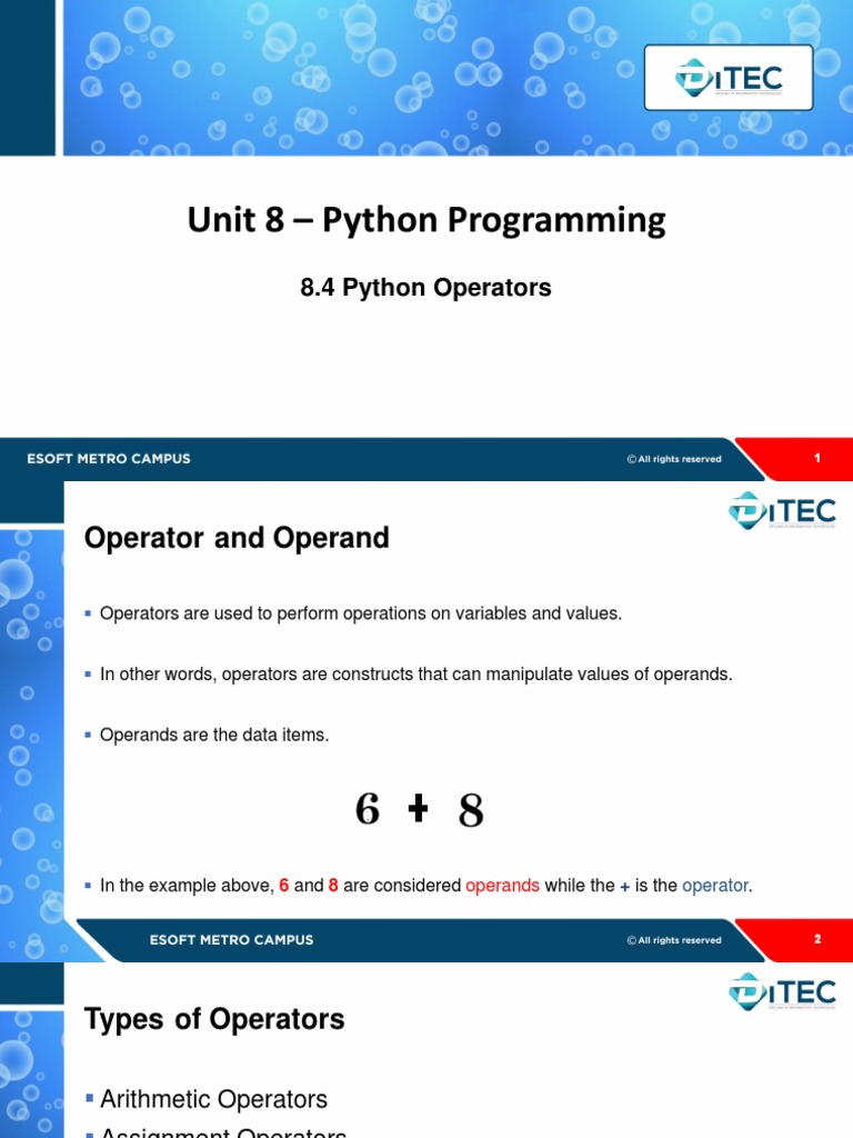 Python Operators | PDF | Multiplication | Arithmetic