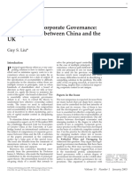 Comparative Corporate Governance: The Experience Between China and The UK