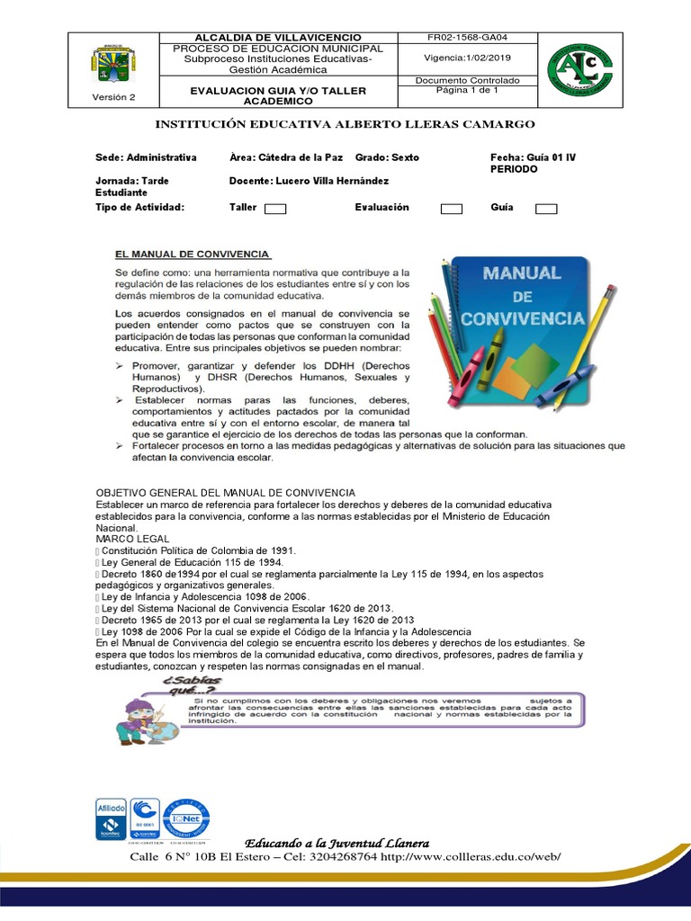 Normas de Convivencia Escolar 2023 | PDF | Institución