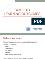 Brief Guide To Learning Outcomes: University of Health Sciences: Lahore