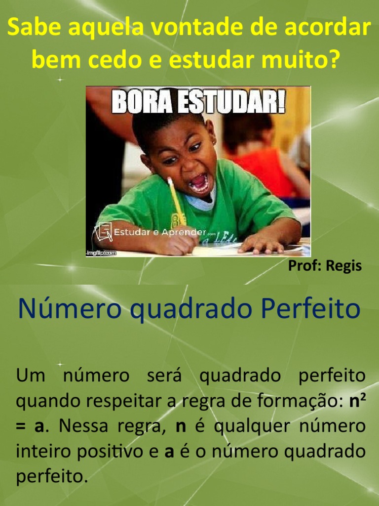 Número Quadrado Perfeito | PDF | Matemática