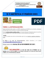 TAREA y AUTOEVALUACIÓN ARTÍSTICA G-6 IV PERIODO