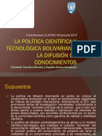 01. La política científica y tecnológica bolivariana. La difusión