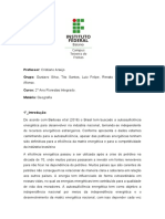 Autossuficiência energética e matriz energética brasileira