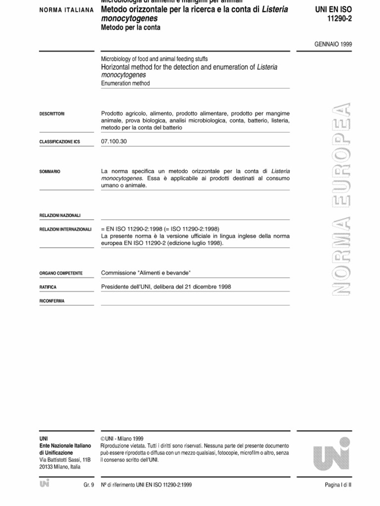 Uni Iso 11290-2 1999 | PDF