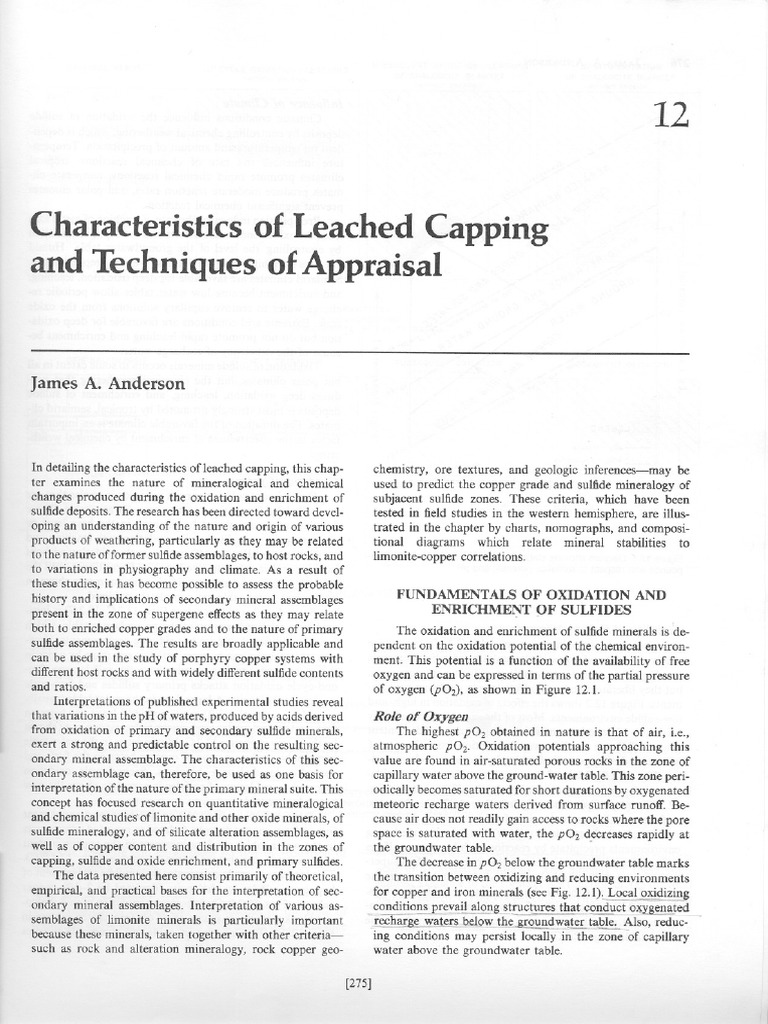 Anderson - Leach Capping Interpretation | PDF