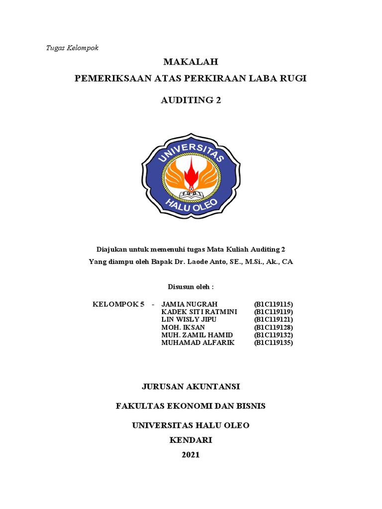 Pemeriksaan Perkiraan Laba Rugi Audit | PDF