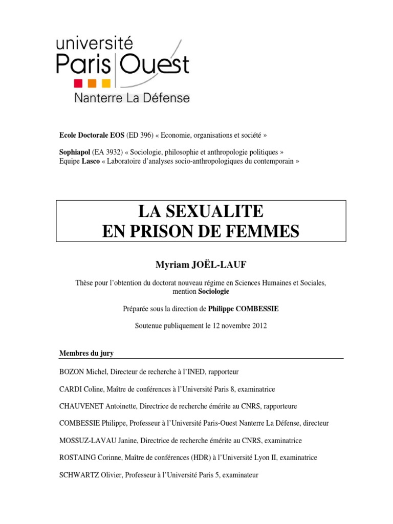 Sexualité en Prison PDF Prison
