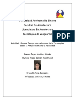 Línea de Tiempo Sobre El Avance de La Tecnologías Desde La Antigüedad Hasta La Actualidad - Tecnologias de Vanguardia - Tirado Beltrán José Daniel