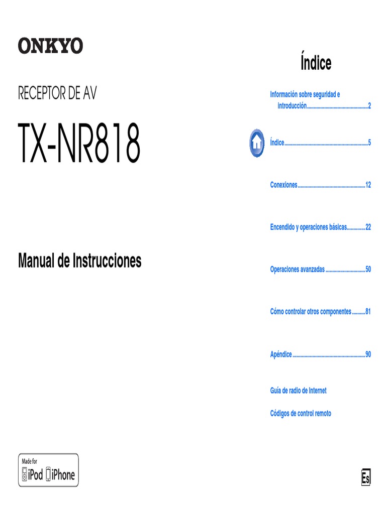 Onkyo Txnr818 Manual informacionpublica.svet.gob.gt
