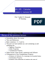 MA 105: Calculus Division 1, Lecture 02: Prof. Sudhir R. Ghorpade IIT Bombay