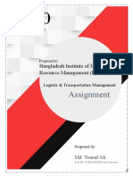 Logistic & Transportation Management Assignment