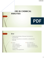 Errors in Chemical Analyses