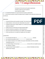 Les Aliments Comprehension Ecrite Texte Questions 58214