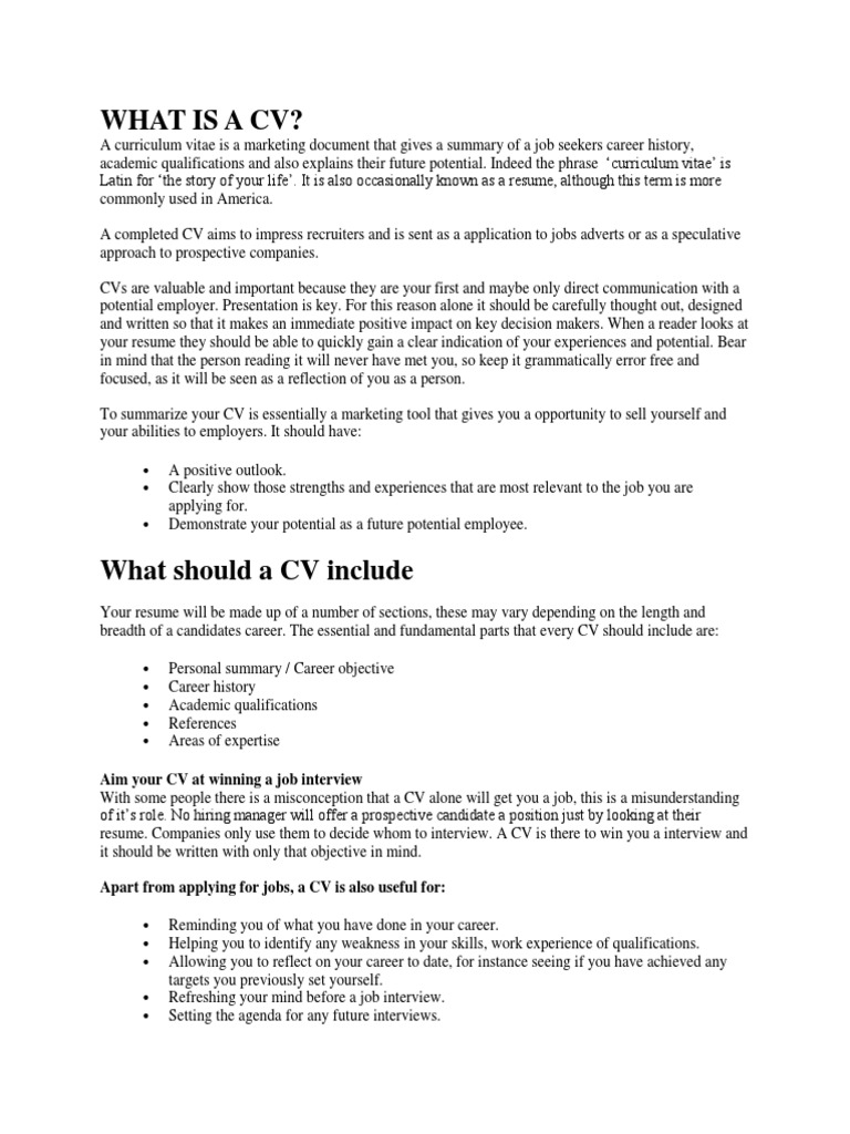 what-is-a-cv-aim-your-cv-at-winning-a-job-interview-pdf-r-sum