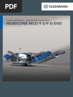 Mobicone Mco 9 S/9 Si Evo: Technical Information I Track-Mounted Cone Crushers