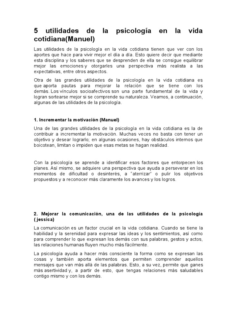 Importancia De La Psicología En La Vida Cotidiana – JJAY