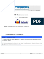 UE: Traitement de Son: TP N°3: Analyse Spectrale