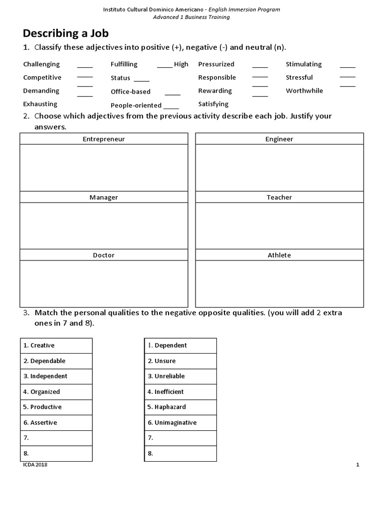 English Immersion Business Training Guide | PDF | Résumé | Job Interview