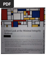 A First Look at The Minimum Integrity Holdout