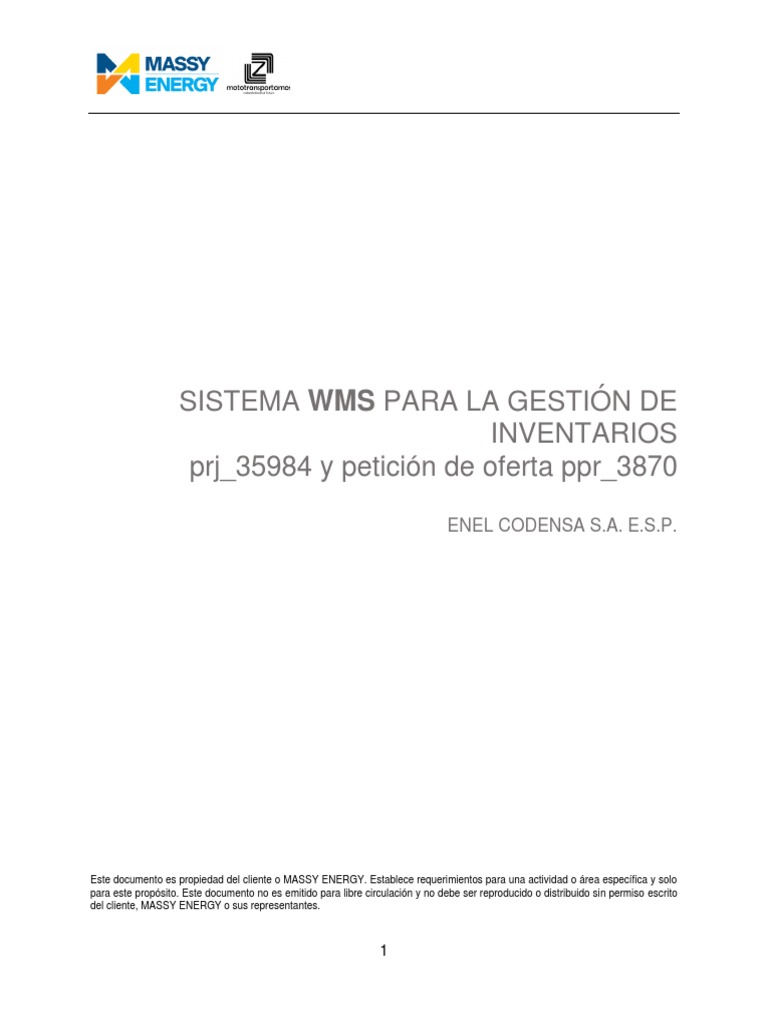 Sistema WMS para Gestión de Inventarios | PDF | Logística | Inventario