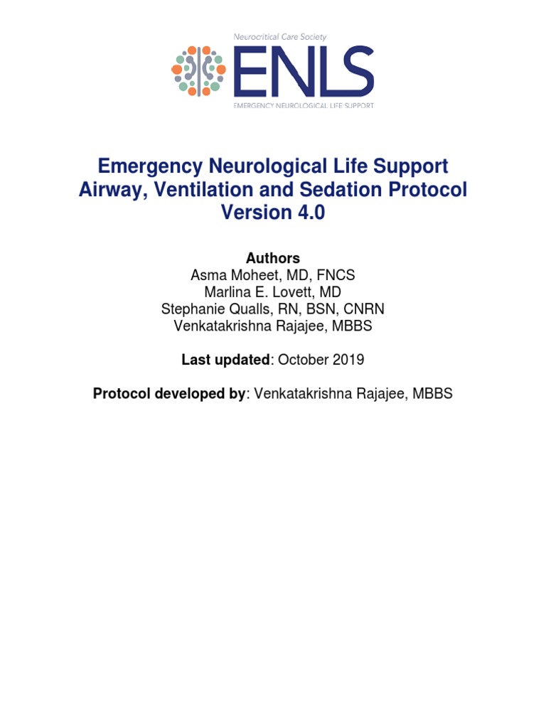 Enls V 4 0 Protocol Avs Final | PDF | Breathing | Midazolam