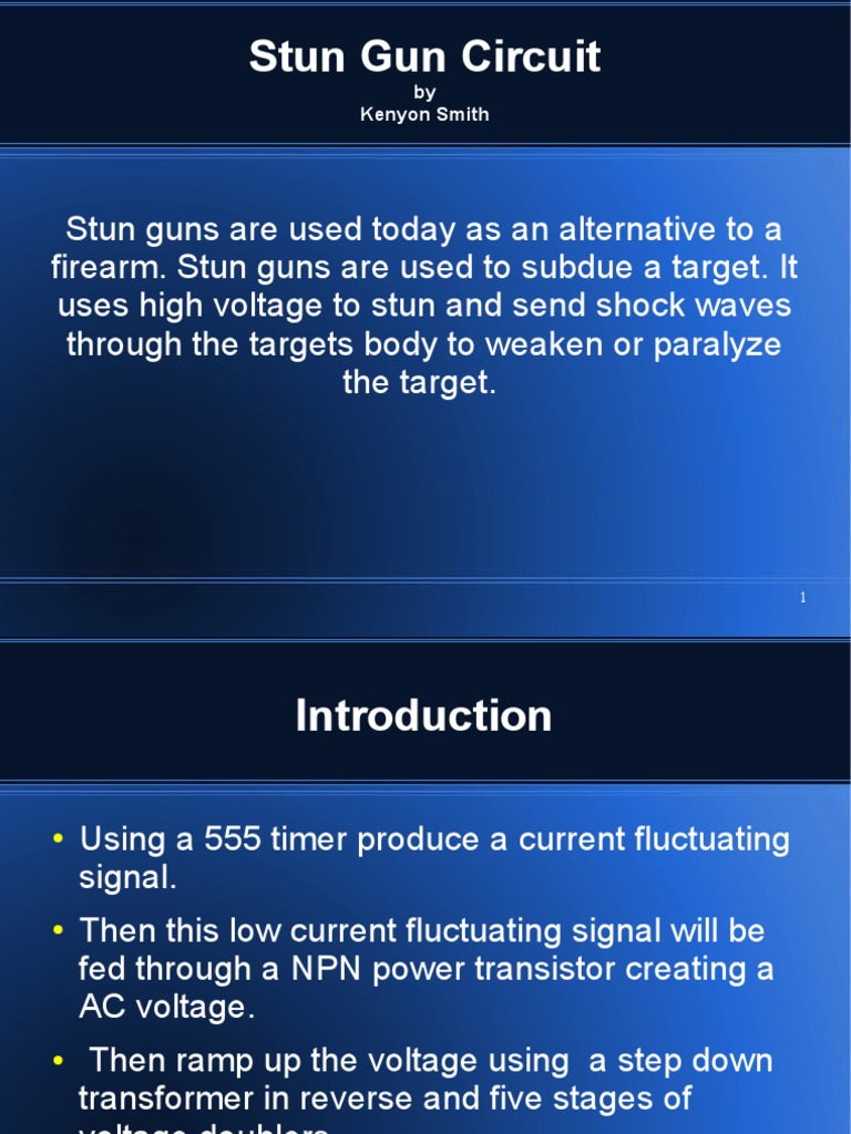 Stun Gun Circuit by Kenyon Smith PDF Electronic Circuits Transformer