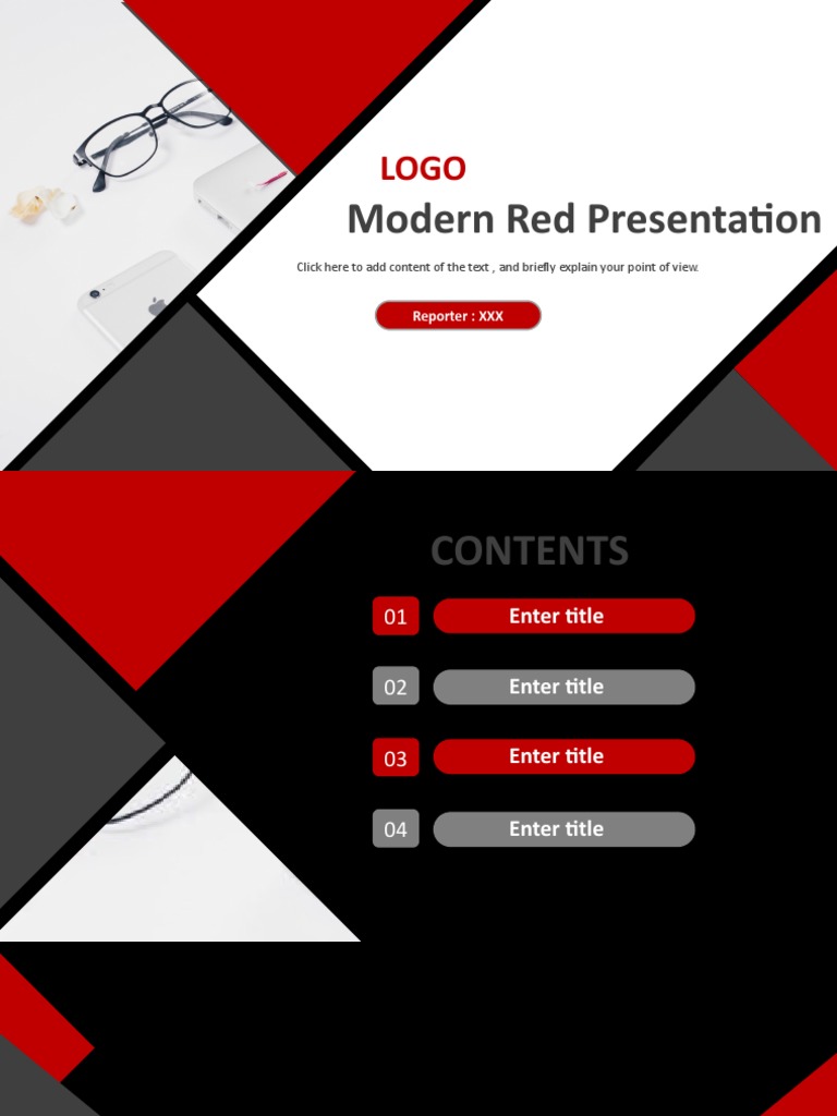 Modern Red Presentation: Reporter XXX | PDF
