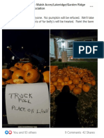 Pumpkin Donation Facebook Post