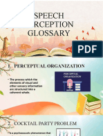 Speech Perception Glossary
